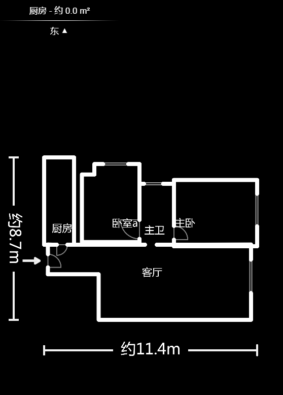 新长海广场  3室2厅1卫   2800.00元/月户型图