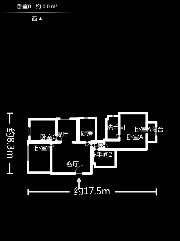 中惠锦堂 3室2厅2卫 3800.0元/月 中惠锦堂 3室2厅2卫 3800.0元/月户型图