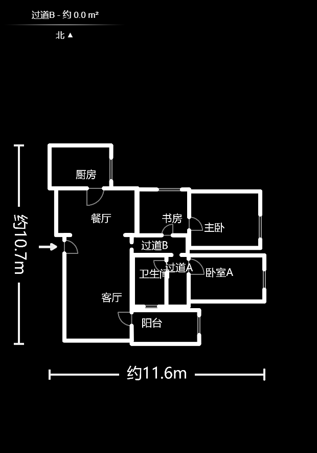 谋房博客(博客天街)  3室2厅1卫    2500.0元/月户型图