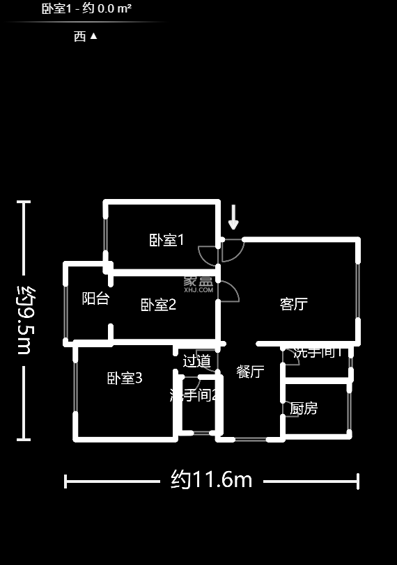 景湾小区（井湾小区）  3室2厅2卫   84.80万室内图1