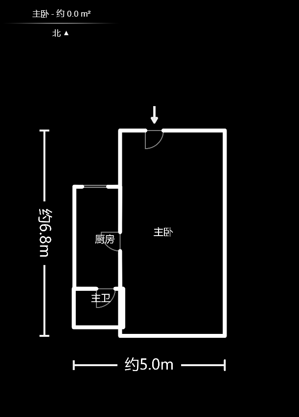 泊林晶城  1室1厅1卫   1400.00元/月户型图