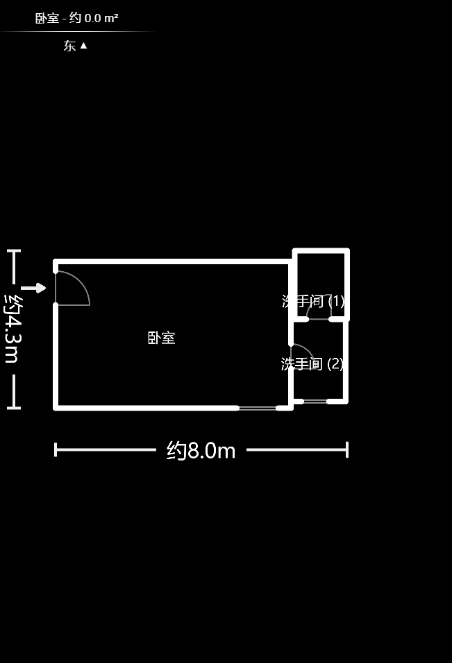 东方新世界  1室1厅1卫   1600.00元/月户型图