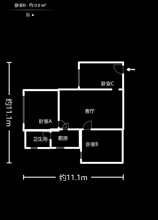 巧克力空间(建鸿达现代大厦) 2室1厅1卫 1600.0元/月 巧克力空间(建鸿达现代大厦) 2室1厅1卫 1600.0元/月户型图