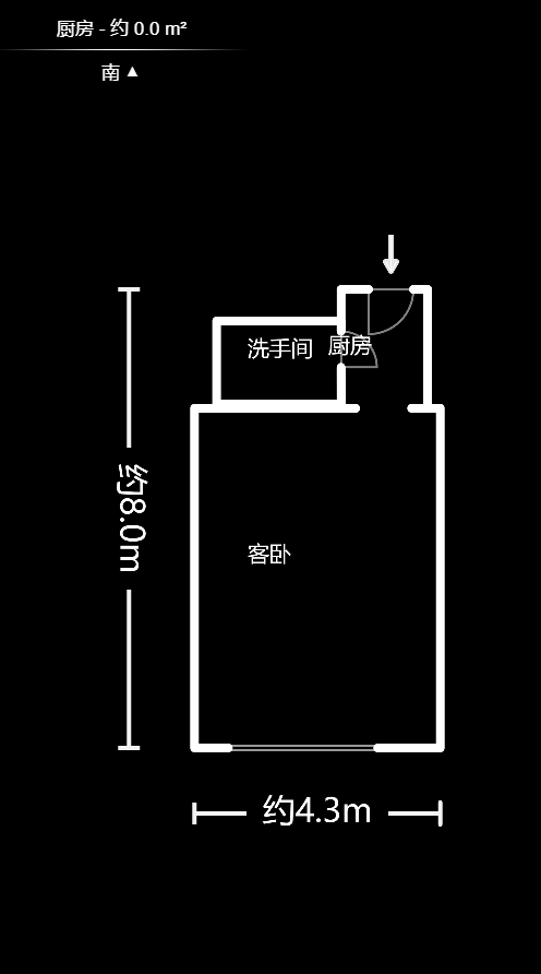 长远华樟名府  1室1厅1卫   1580.00元/月户型图