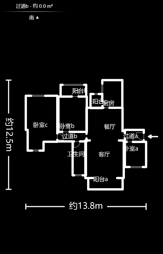 鑫天格林香山  4室2厅2卫   2500.00元/月户型图