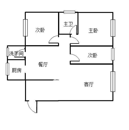 世贸广场  3室2厅2卫   128.00万室内图