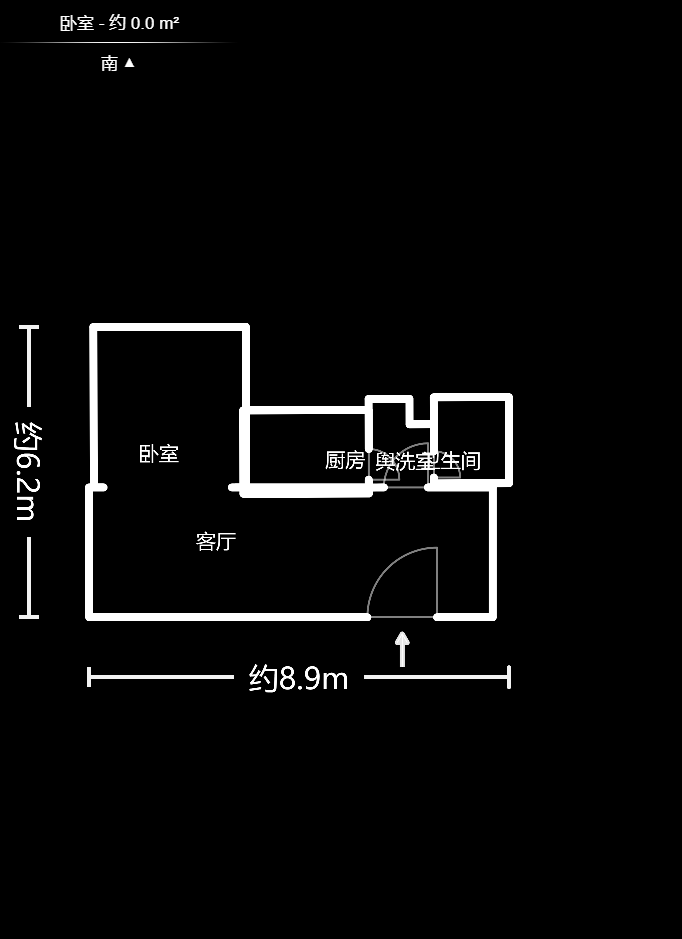 美洲故事  1室1厅1卫   2000.00元/月户型图