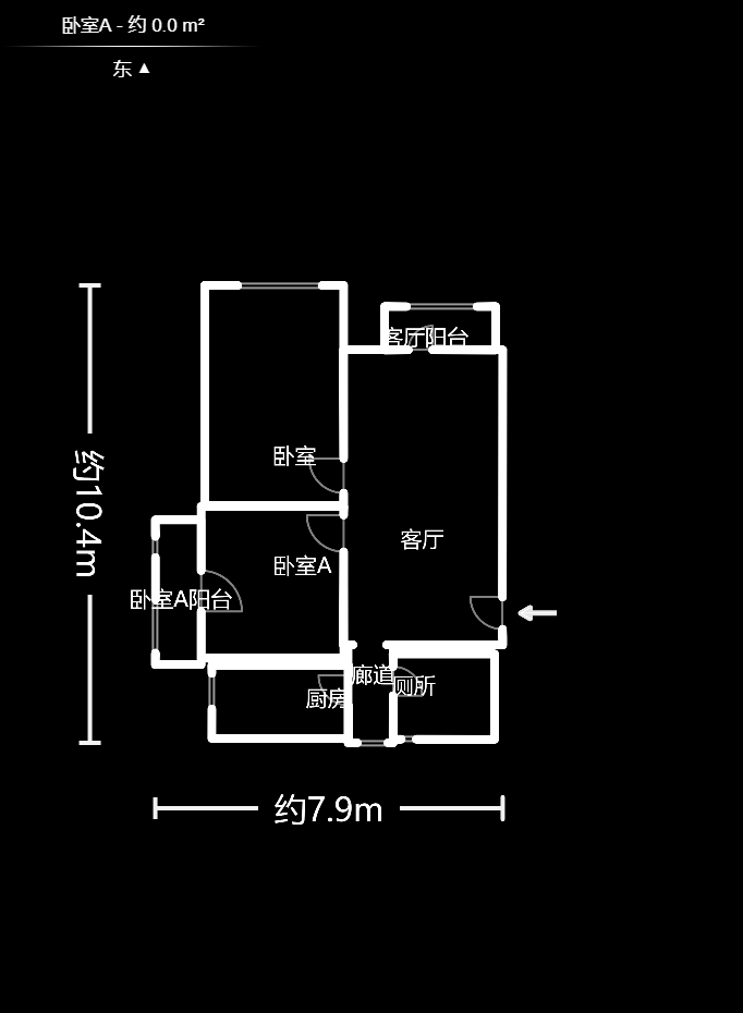 阳光100一期、四五期  1室1厅1卫   2000.00元/月户型图