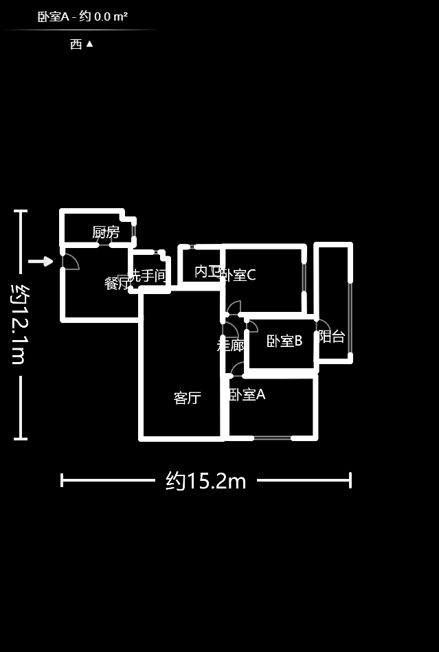 中扬华苑  3室1厅1卫    2800.0元/月户型图