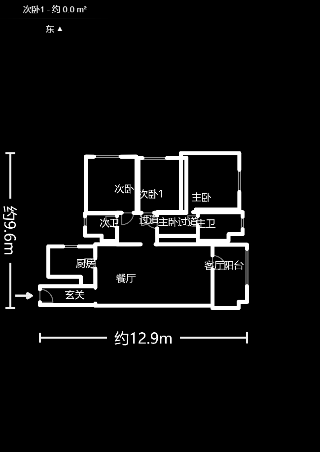 万科里金域国际  3室2厅2卫   3200.00元/月户型图