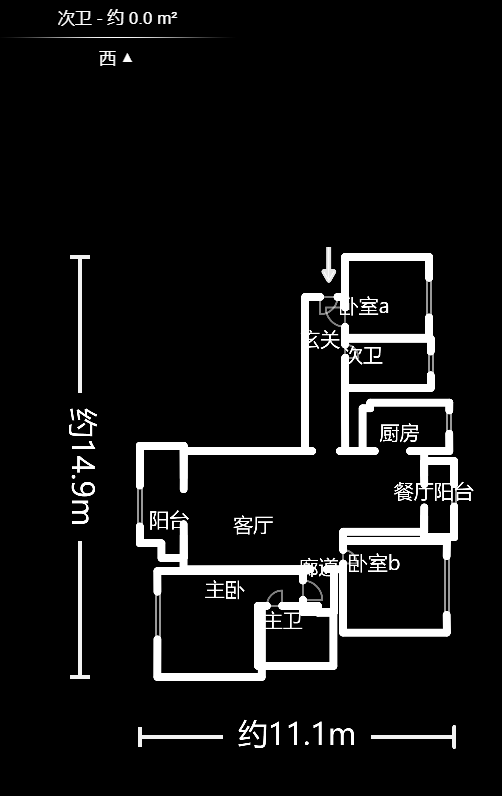 梅溪鑫苑名家  3室2厅1卫    152.0万室内图1