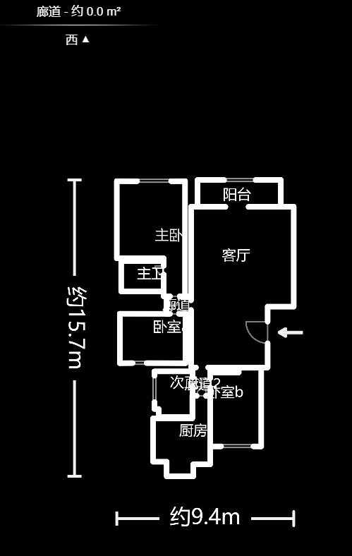 锦绣家园  3室2厅2卫   2200.00元/月户型图