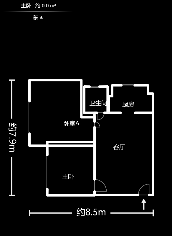 荣泰广场  3室2厅2卫    2600.0元/月户型图