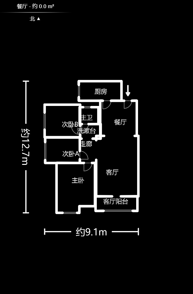 鑫远和城（一、二期）  3室2厅1卫   98.00万室内图1