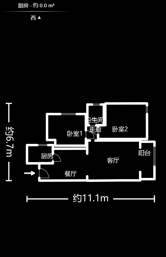 水岸世景 2室1厅1卫 1700.0元/月 水岸世景 2室1厅1卫 1700.0元/月户型图