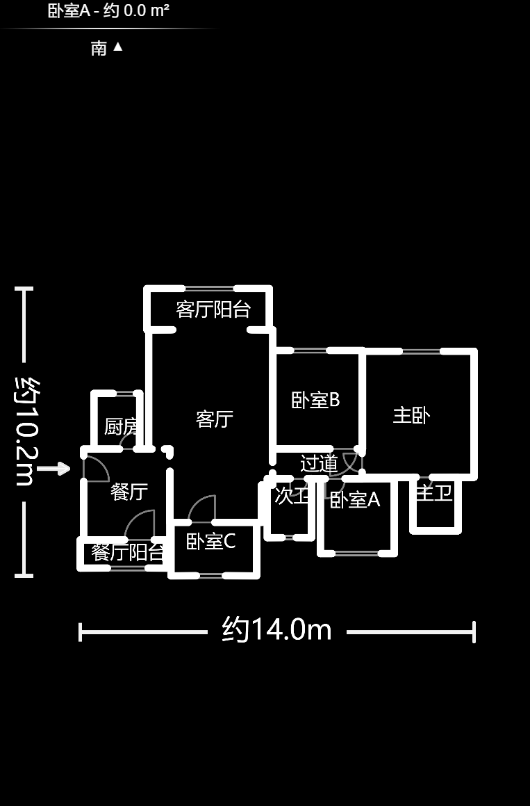 天麓尚层  4室2厅1卫   102.00万室内图1