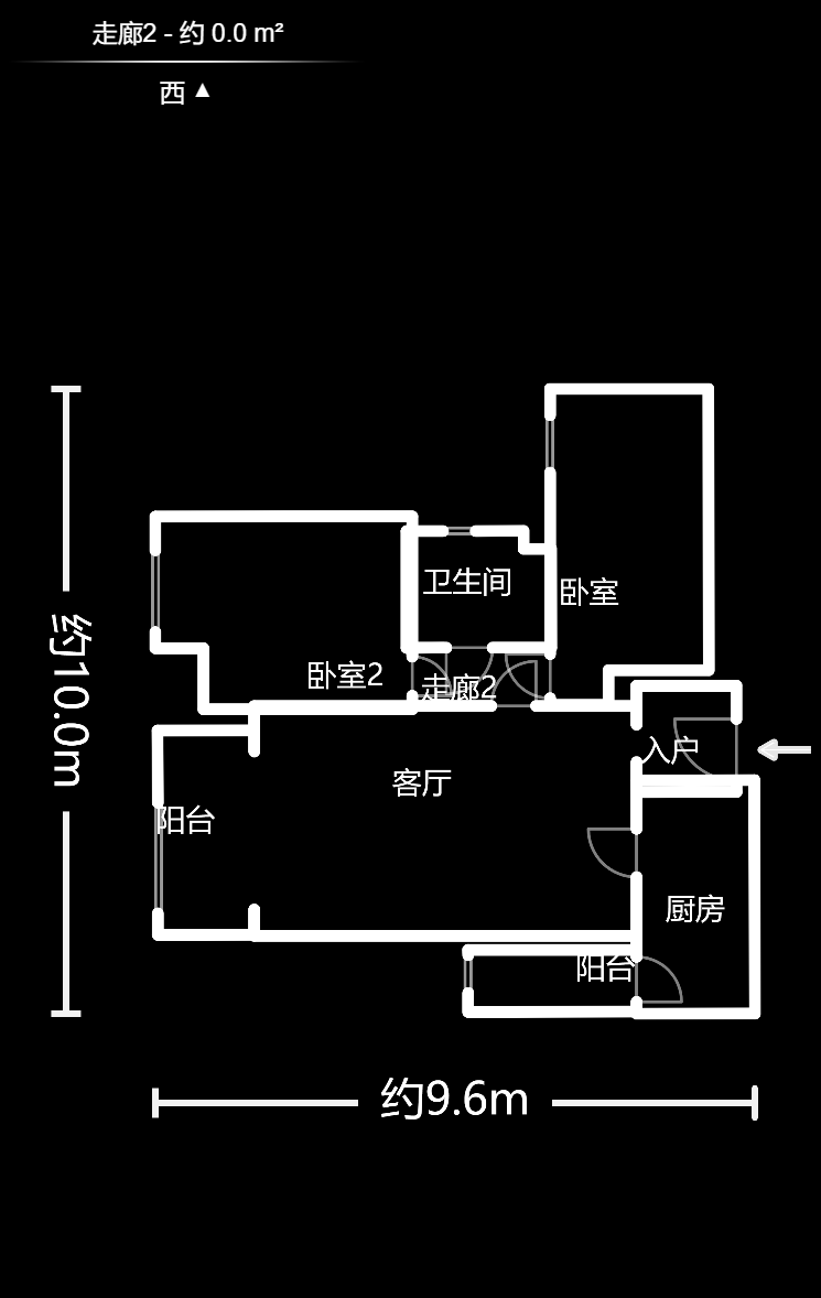 海伦春天  2室2厅1卫   1700.00元/月户型图