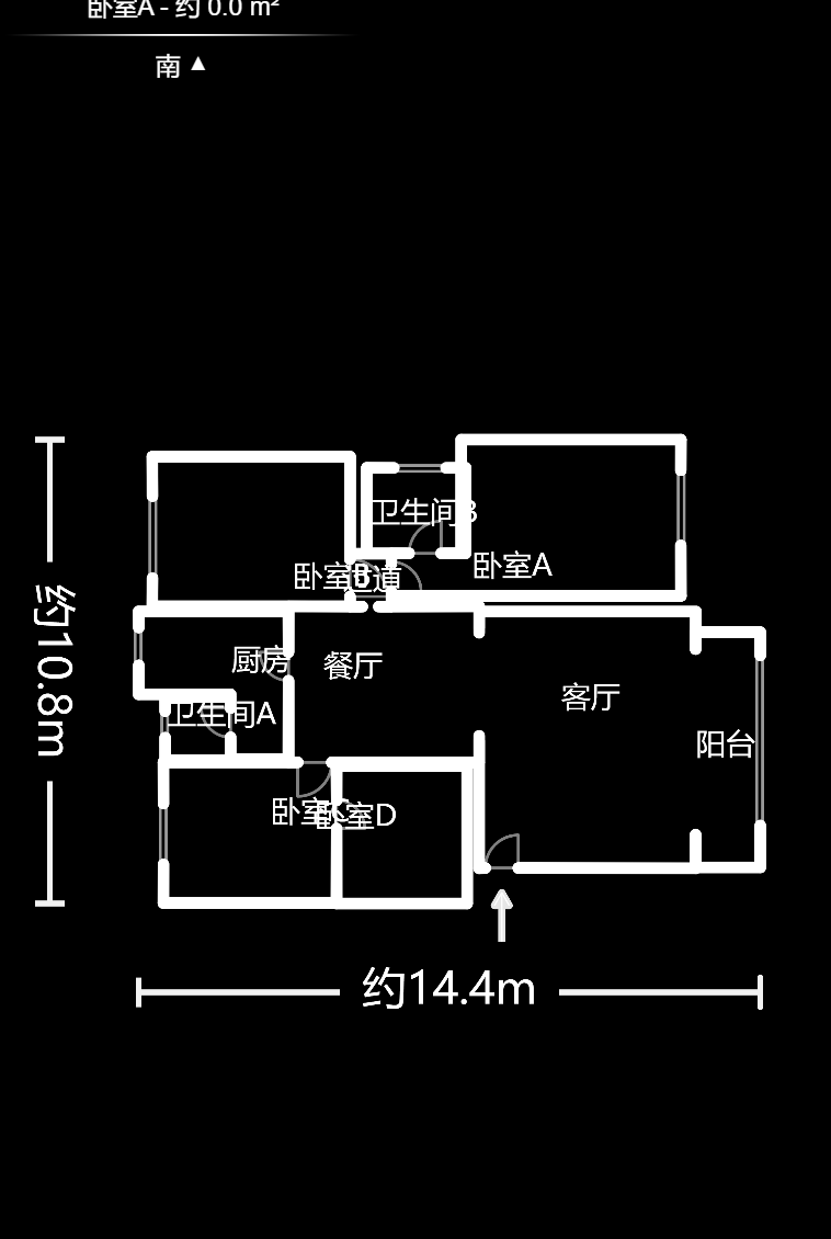 南天花园  4室2厅2卫   115.00万室内图1