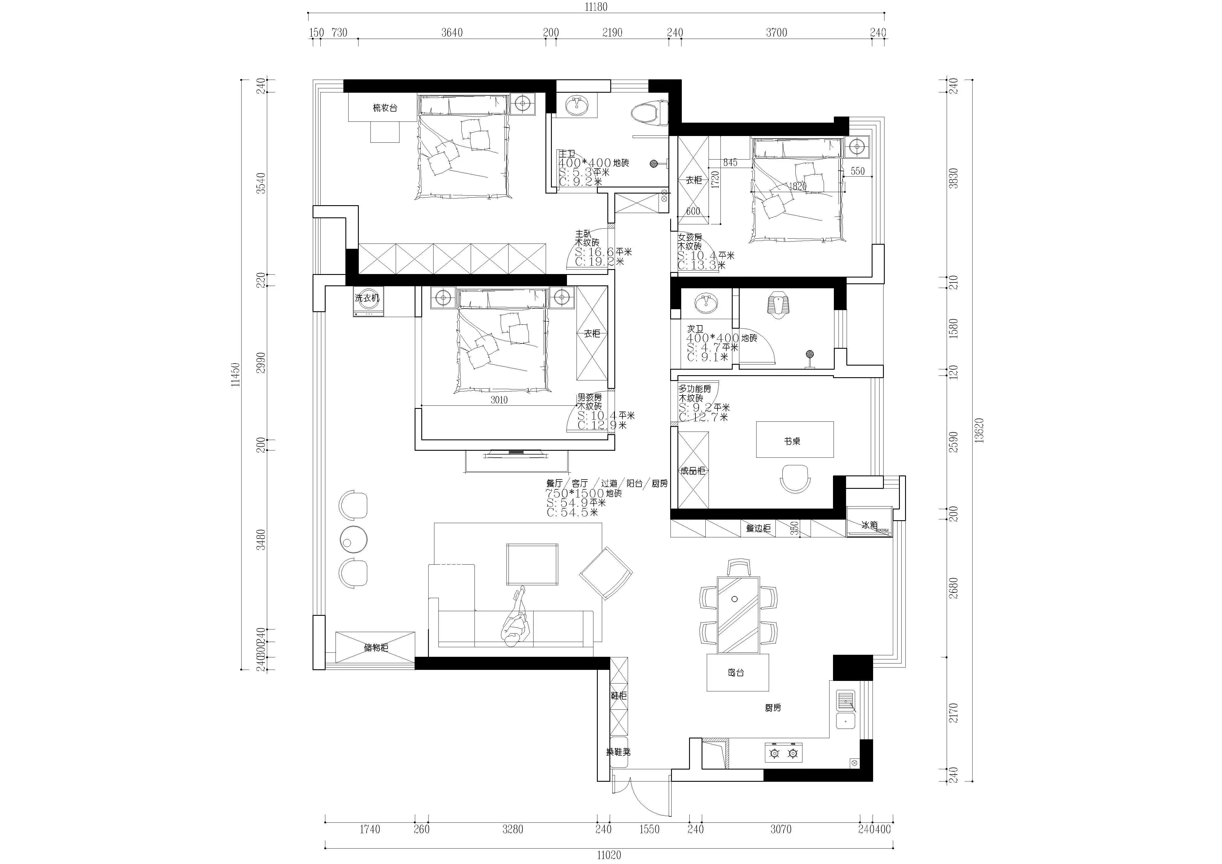 长房湘江府  4室2厅2卫   1500.00元/月小区图