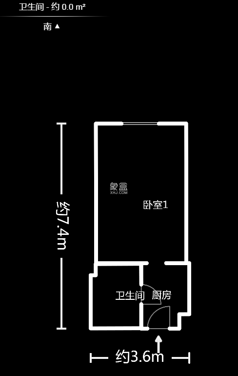 名富公寓  1室1厅1卫   1650.00元/月户型图