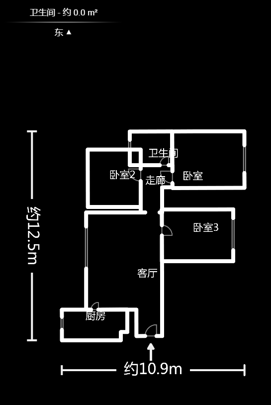 中国铁建国际城一期  3室2厅1卫   49.80万室内图1