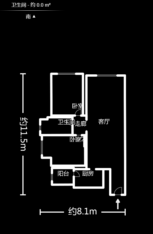 旭辉华庭  2室1厅1卫   45.00万室内图1