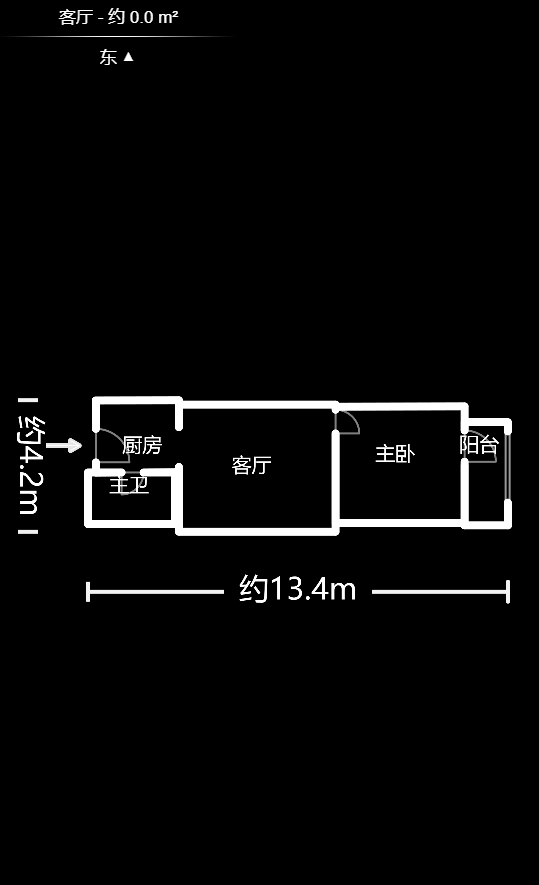 天心华庭  1室1厅1卫   2100.00元/月户型图