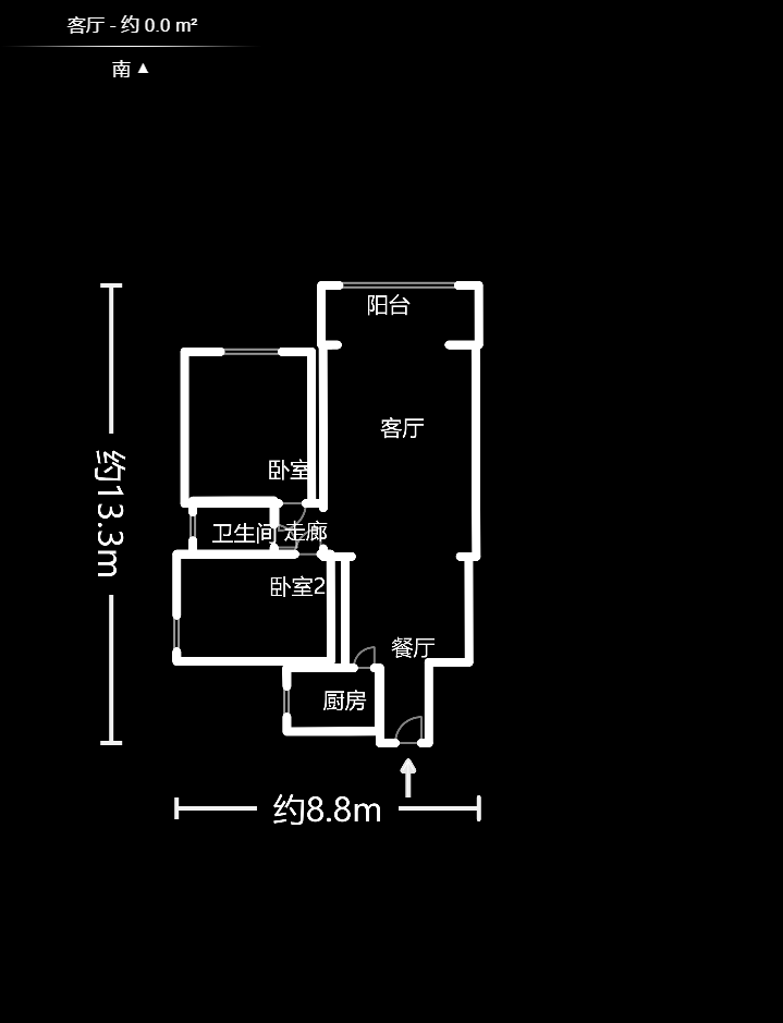 星城国际  1室1厅1卫   700.00元/月户型图