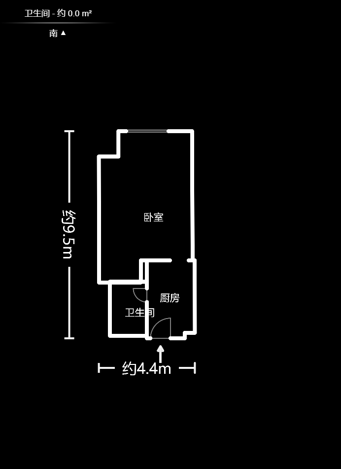 时代星城  1室1厅1卫   1000.00元/月户型图