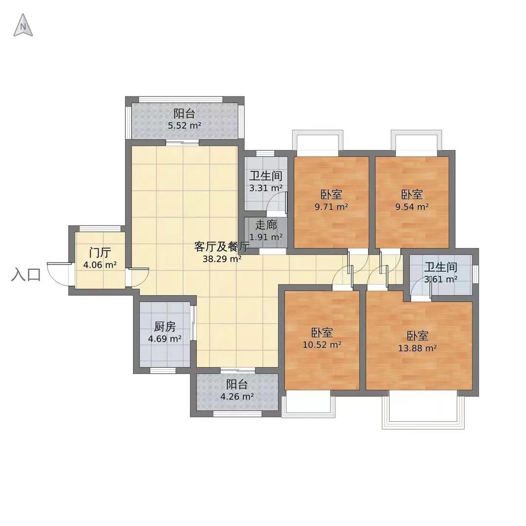 中建江湾壹号  4室2厅2卫   108.00万
