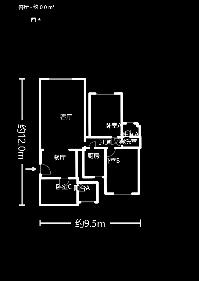 康斯丹郡（融程领秀佳园）  3室2厅1卫   1800.00元/月户型图
