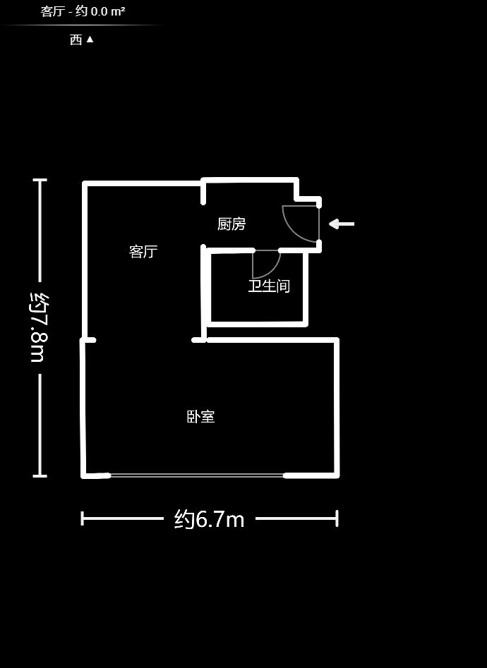 标志商务中心  1室1厅1卫   1200.00元/月室内图1