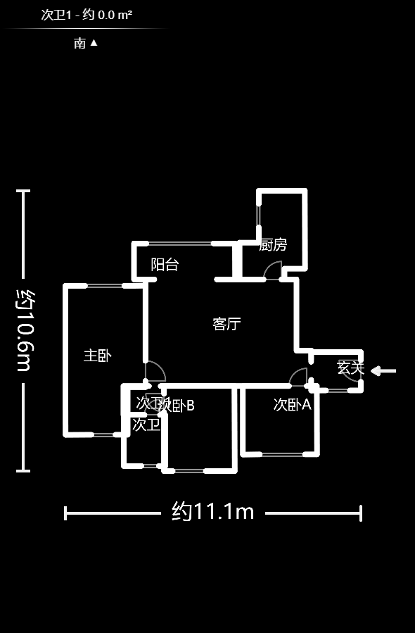 印山蓝色海岸  3室2厅1卫   2100.00元/月户型图