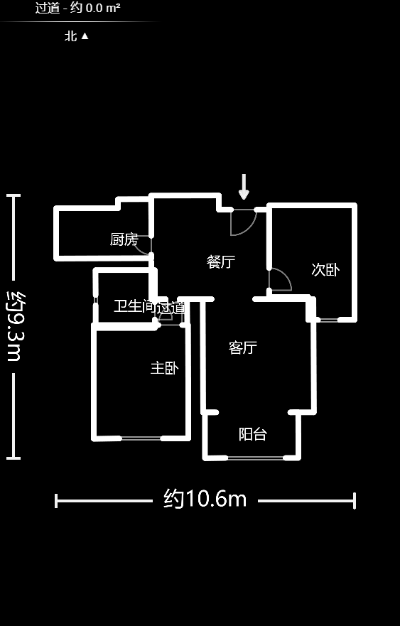 新城国际花都  2室1厅1卫   67.20万室内图1