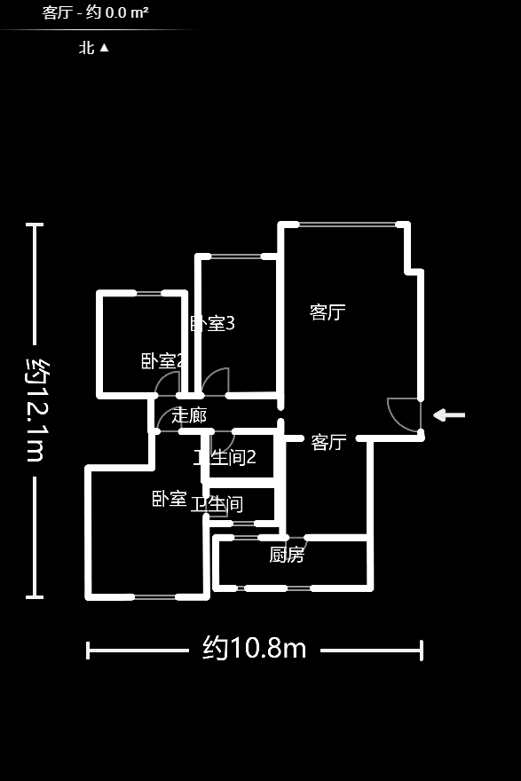 紫云阁  3室2厅1卫   72.80万室内图1