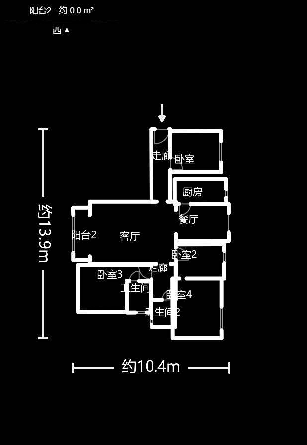 中欣楚天雅郡  3室2厅2卫    2600.0元/月户型图