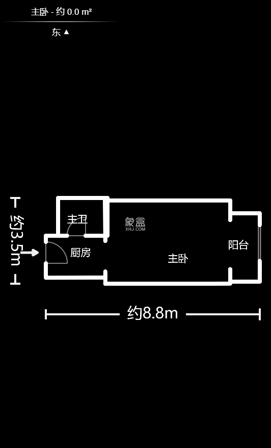 中海新城熙岸（中信新城五期）  1室1厅1卫   1300.00元/月户型图