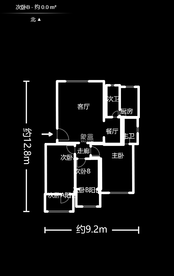 仁和家园  3室2厅1卫   1700.00元/月户型图