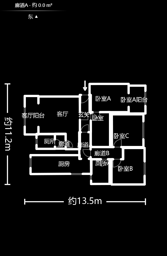 枫华府第  3室2厅1卫   80.00万室内图1