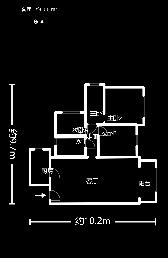 方略城市广场 3室1厅1卫 1000.0元/月 方略城市广场 3室1厅1卫 1000.0元/月户型图