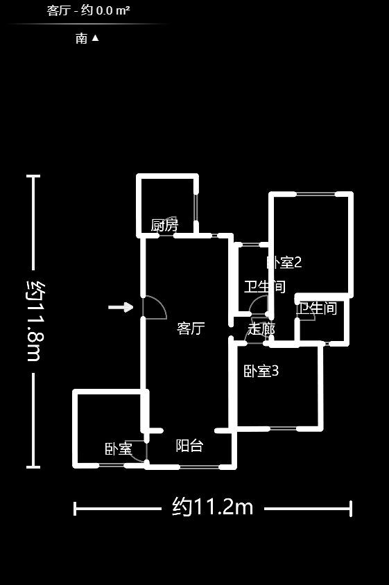 楚天世纪城西苑 3室2厅2卫 2100.0元/月 楚天世纪城西苑 3室2厅2卫 2100.0元/月户型图