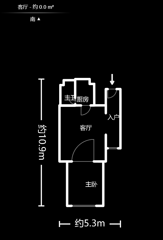少帅府  1室1厅1卫    2200.0元/月户型图