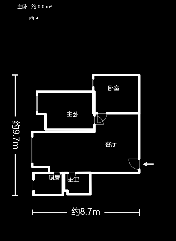湘域中央  2室2厅1卫   105.00万室内图1