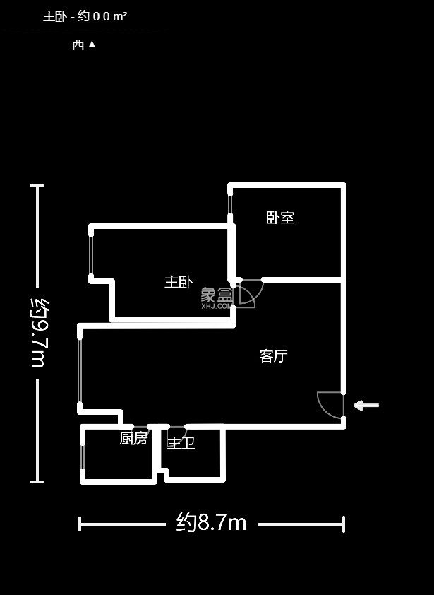 湘域中央  2室2厅1卫   105.00万室内图1