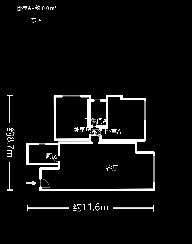 景江雅苑  2室1厅1卫   89.00万室内图1