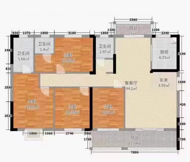 中建江湾壹号 4室2厅3卫 117.0万 中建江湾壹号 4室2厅3卫 117.0万室内图