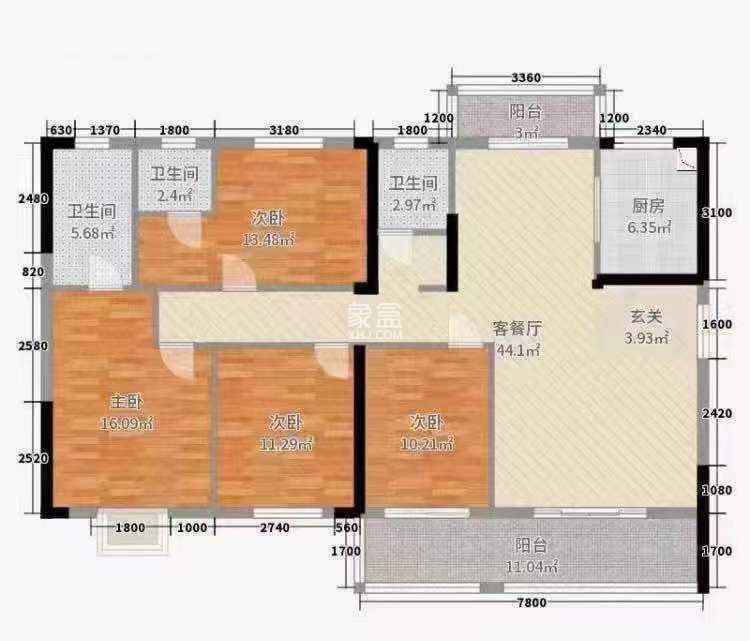 中建江湾壹号  4室2厅3卫   117.00万