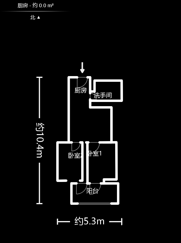 城南郡  1室1厅1卫   1700.00元/月户型图