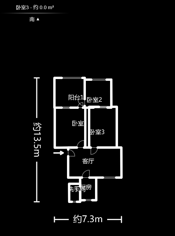 桂花路電信宿舍  3室1廳1衛(wèi)    50.0萬室內(nèi)圖1