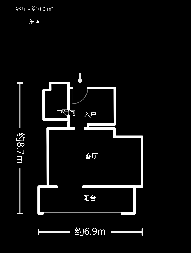 江临天下  1室1厅1卫   1700.00元/月户型图